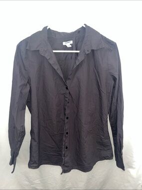 Old Navy Gray Button-Up Long Sleeve Shirt Blouse